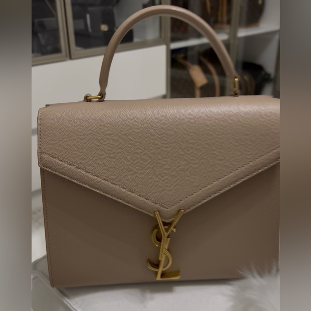 Yves Saint Laurent Taupe Leather Handbag